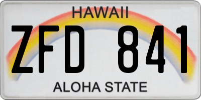 HI license plate ZFD841