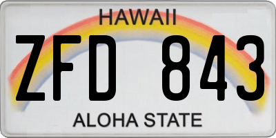 HI license plate ZFD843