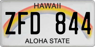 HI license plate ZFD844