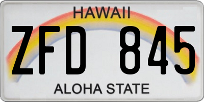 HI license plate ZFD845
