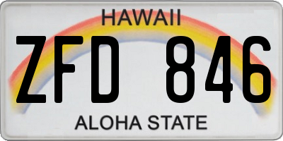 HI license plate ZFD846