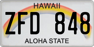 HI license plate ZFD848