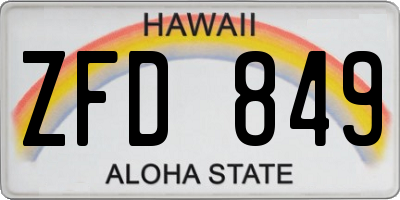 HI license plate ZFD849