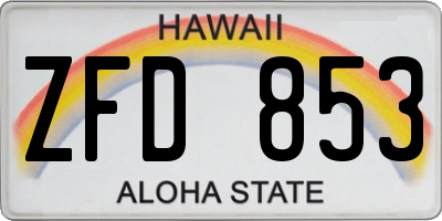 HI license plate ZFD853
