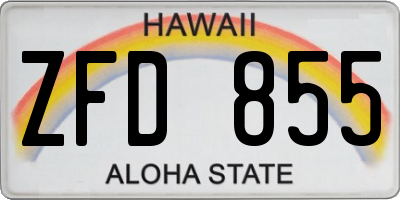 HI license plate ZFD855