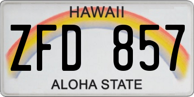 HI license plate ZFD857