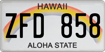 HI license plate ZFD858