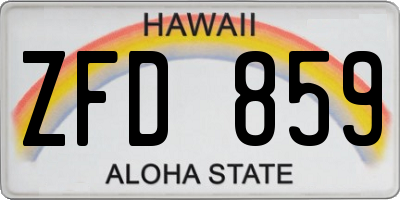 HI license plate ZFD859