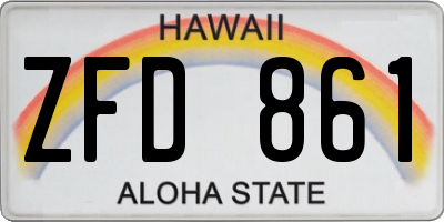 HI license plate ZFD861