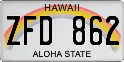 HI license plate ZFD862