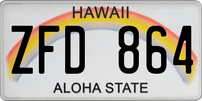 HI license plate ZFD864