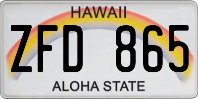 HI license plate ZFD865