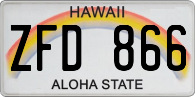 HI license plate ZFD866