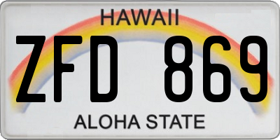 HI license plate ZFD869