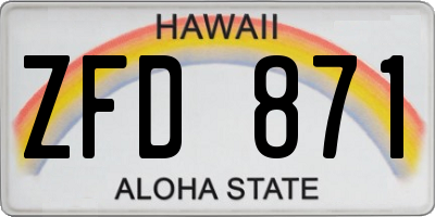 HI license plate ZFD871
