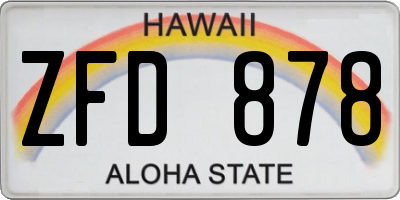 HI license plate ZFD878