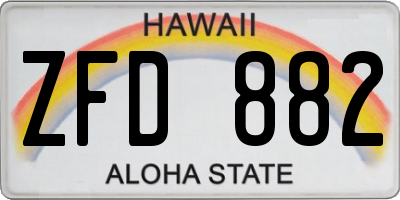 HI license plate ZFD882