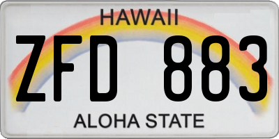HI license plate ZFD883
