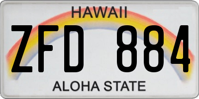HI license plate ZFD884