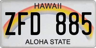 HI license plate ZFD885
