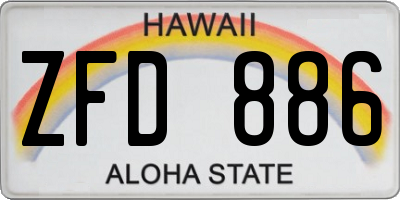 HI license plate ZFD886