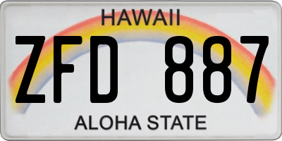 HI license plate ZFD887