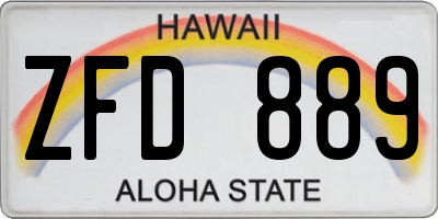 HI license plate ZFD889