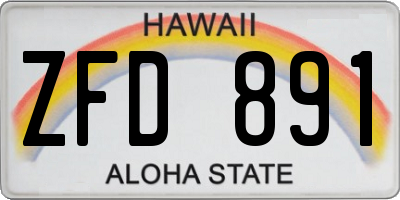 HI license plate ZFD891