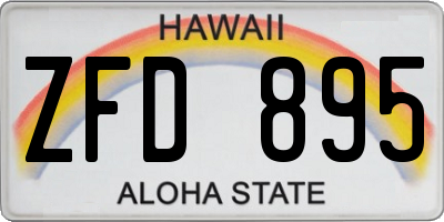 HI license plate ZFD895