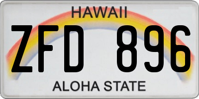 HI license plate ZFD896