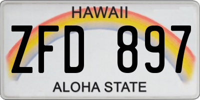 HI license plate ZFD897
