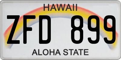 HI license plate ZFD899
