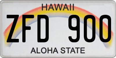 HI license plate ZFD900