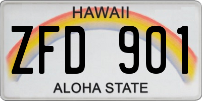 HI license plate ZFD901