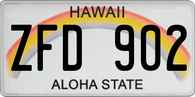HI license plate ZFD902
