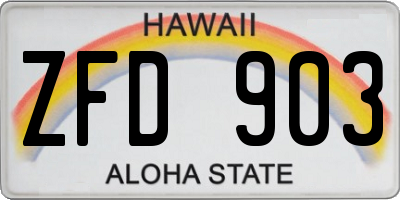 HI license plate ZFD903