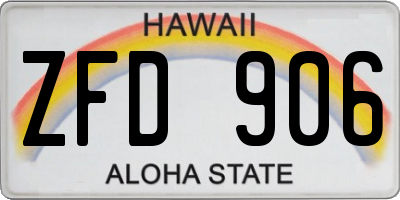 HI license plate ZFD906