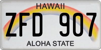 HI license plate ZFD907