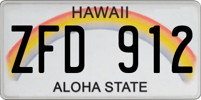 HI license plate ZFD912