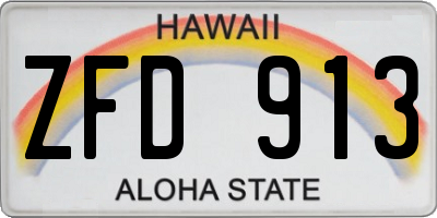 HI license plate ZFD913