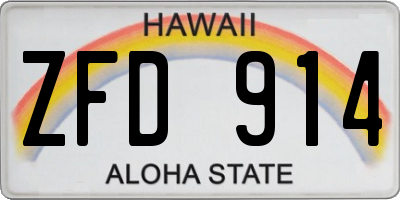 HI license plate ZFD914