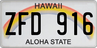 HI license plate ZFD916