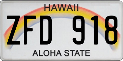 HI license plate ZFD918