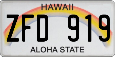 HI license plate ZFD919