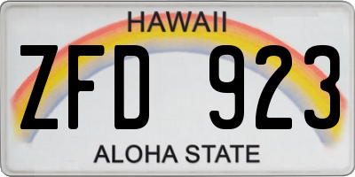HI license plate ZFD923