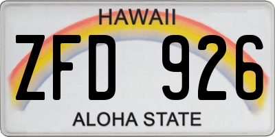 HI license plate ZFD926