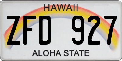 HI license plate ZFD927