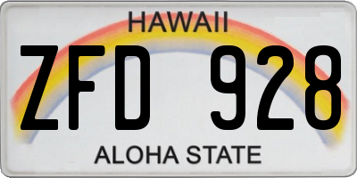 HI license plate ZFD928