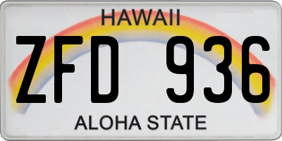 HI license plate ZFD936
