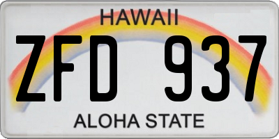 HI license plate ZFD937